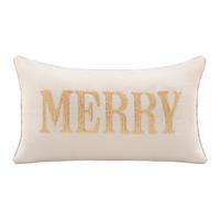 DEKORAČNÝ VANKÚŠ MERRY - zlatá/béžová, textil (30/50cm) - Mömax