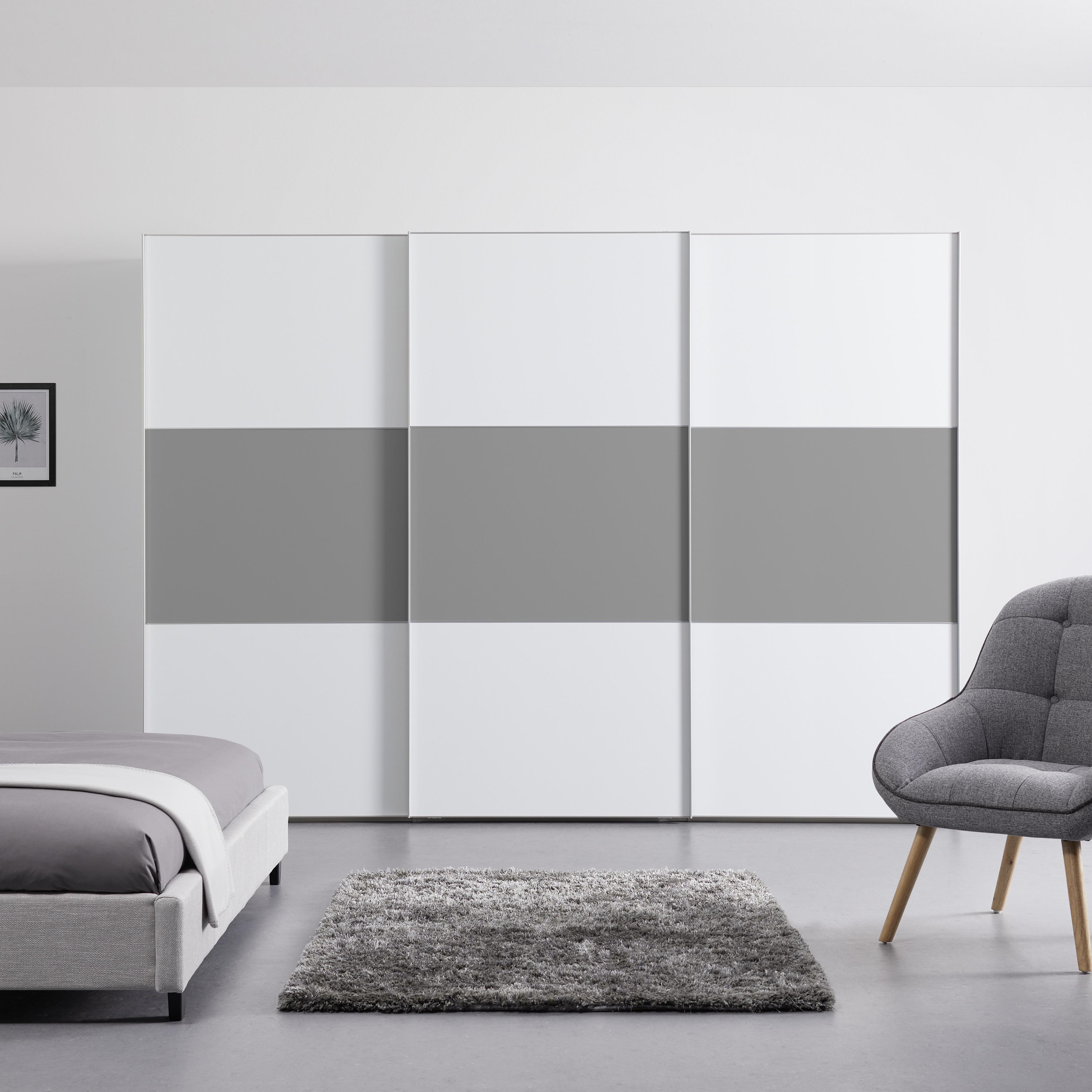 Schwebetürenschrank INCLUDO Weiß/Saphir Zimmer