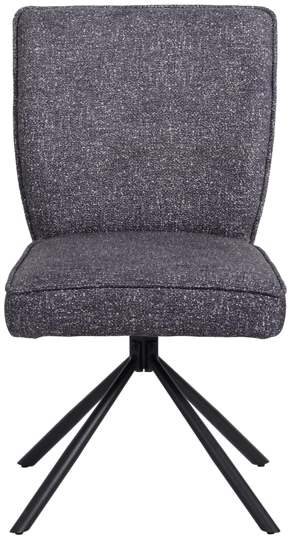 Stuhl Ellen Webstoff Anthrazit, B: 49 Cm - Anthrazit/Schwarz, MODERN, Textil/Metall (49/91/66cm)