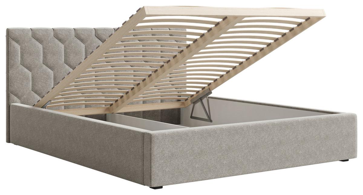 Polsterbett Veronice Silberfarben 160x200cm - Silberfarben/Schwarz, MODERN, Holz (160/200cm) - MID.YOU