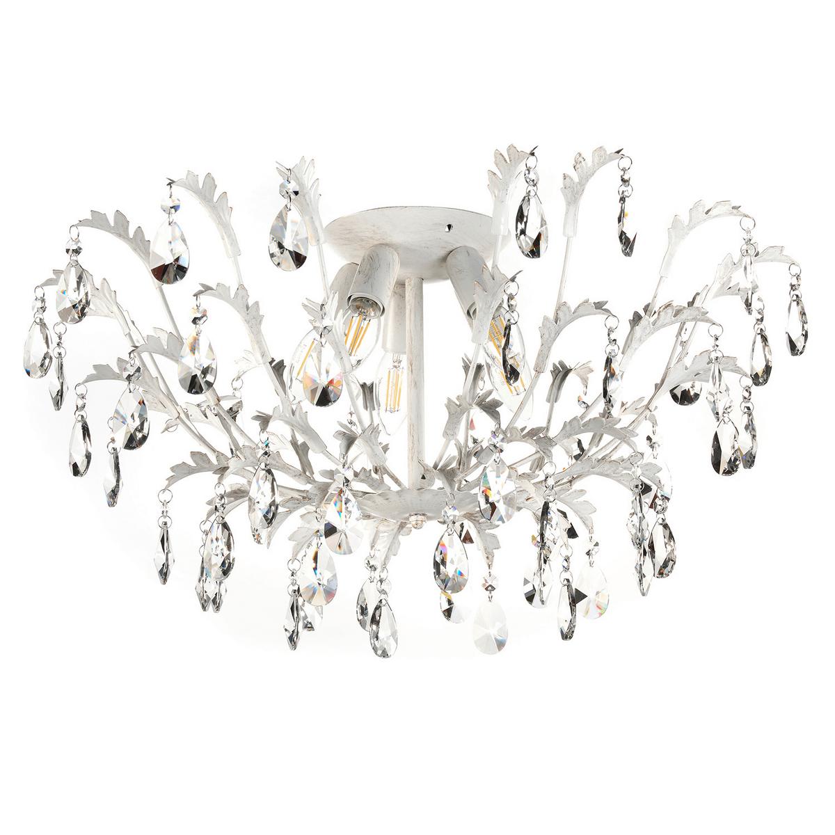 Deckenleuchte 4864/Pl5 - Weiß, KONVENTIONELL, Glas/Metall (60/34cm)