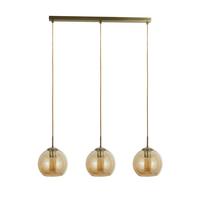 Hängeleuchte Balls H: 150 Cm 3-Flammig, Höhenverstellbar - Messingfarben/Bernsteinfarben, KONVENTIONELL, Glas/Metall (86/20/150cm)