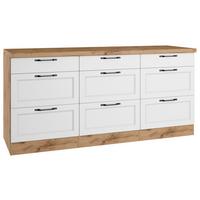 Küchenunterschrank Meran B: 180 Cm Weiß/eiche Dekor - Eiche Wotan/Weiß, LIFESTYLE, Holzwerkstoff (180/86/60cm) - Held