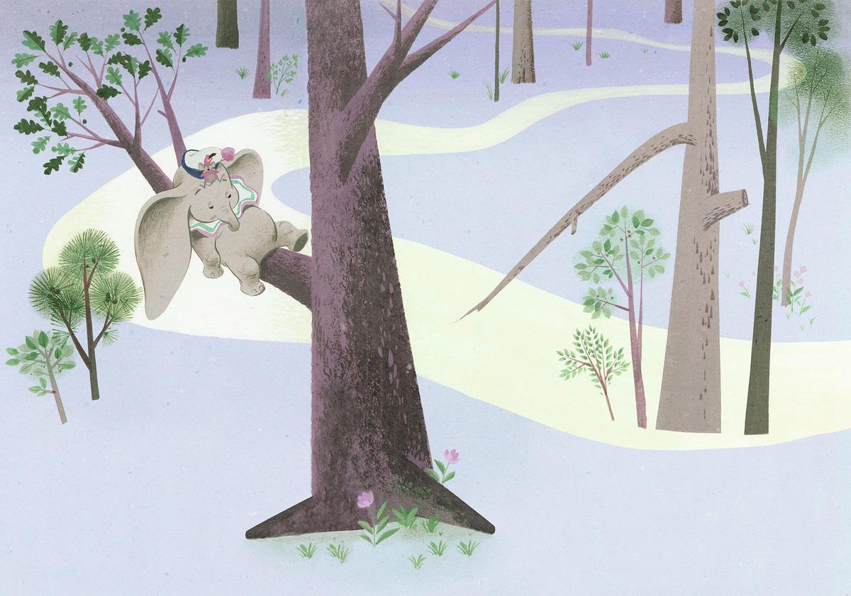 Fototapete Dumbo Sleep On Tree - Multicolor, Trend, Papier (400/280cm)