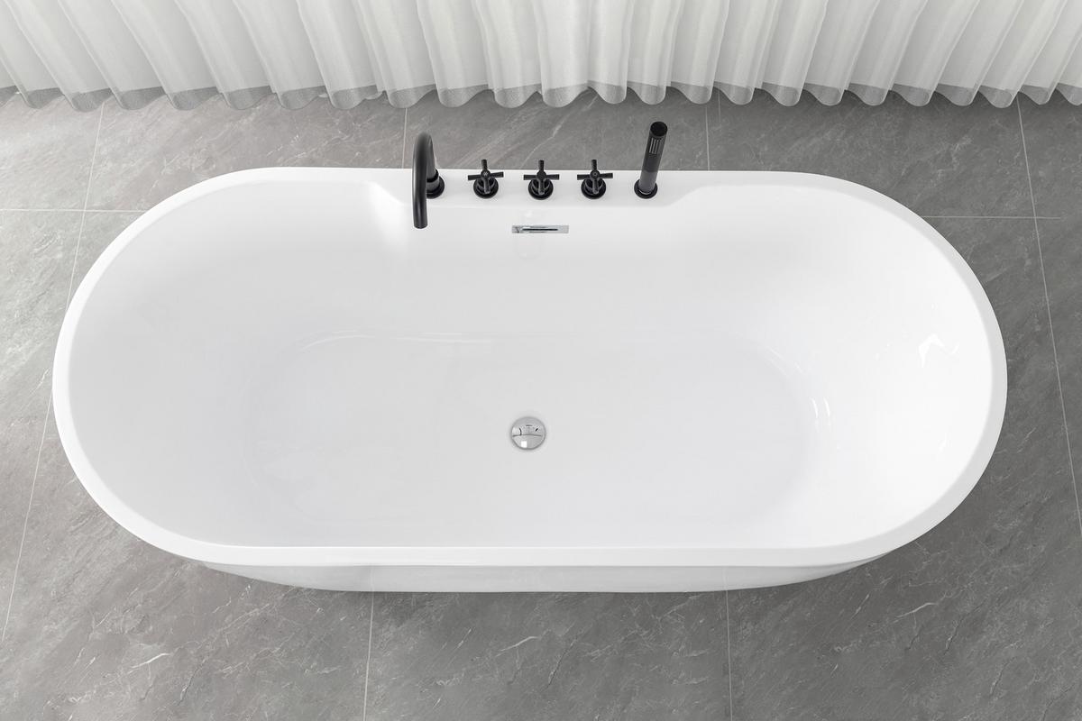 Badewanne Freistehende Badewanne Aruba - Weiß, KONVENTIONELL, Kunststoff (170/75/58cm) - Sanotechnik