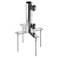 Bodenhülse Rasen-Vierzack - Silberfarben, Basics, Metall - Schneider