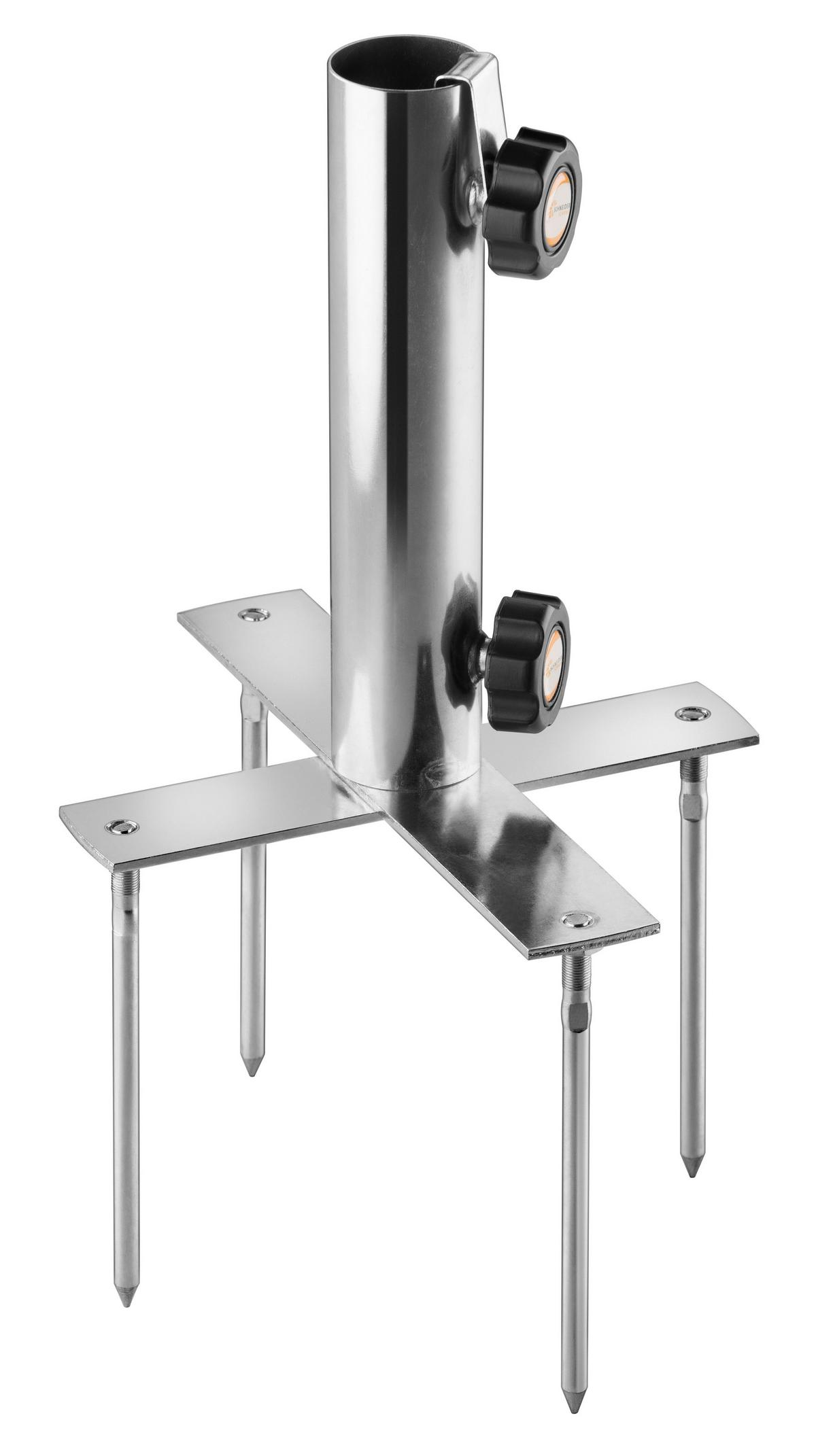 Bodenhülse Rasen-Vierzack - Silberfarben, Basics, Metall - Schneider