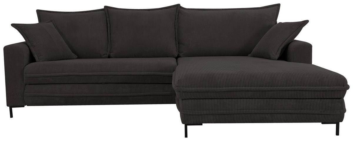 Ecksofa Armellia Anthrazit S: 272x174 cm - Anthrazit/Hellgrau, Design, Textil (272/174cm) - MID.YOU