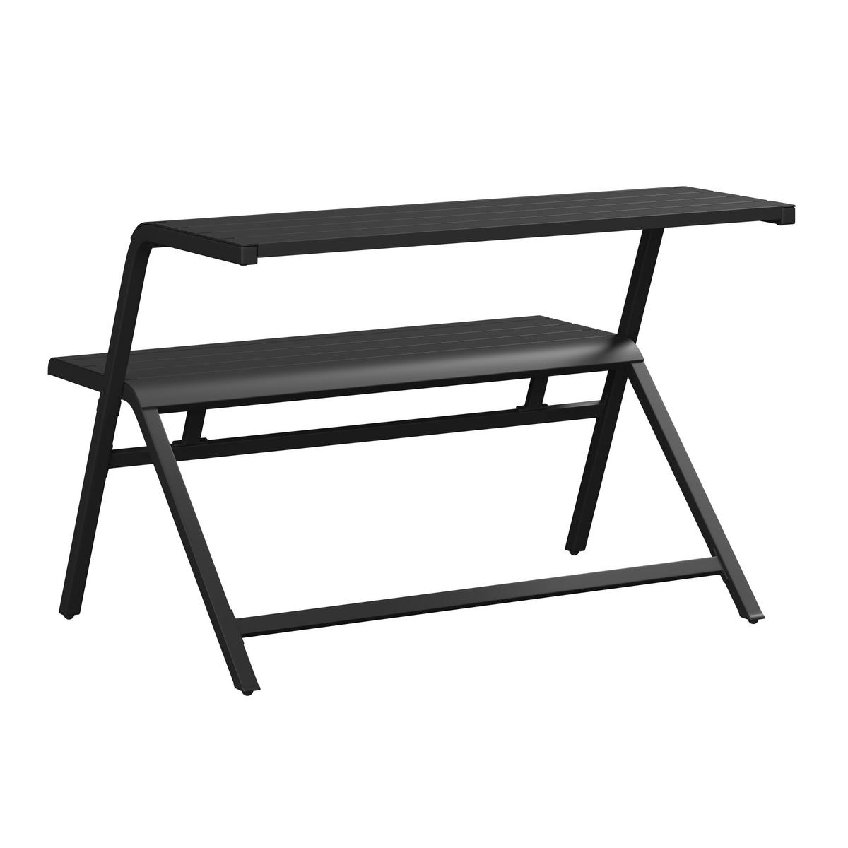 Gartengarnitur Wien - Dunkelgrau, MODERN, Metall (111.5/75/84.5cm) - Beldano