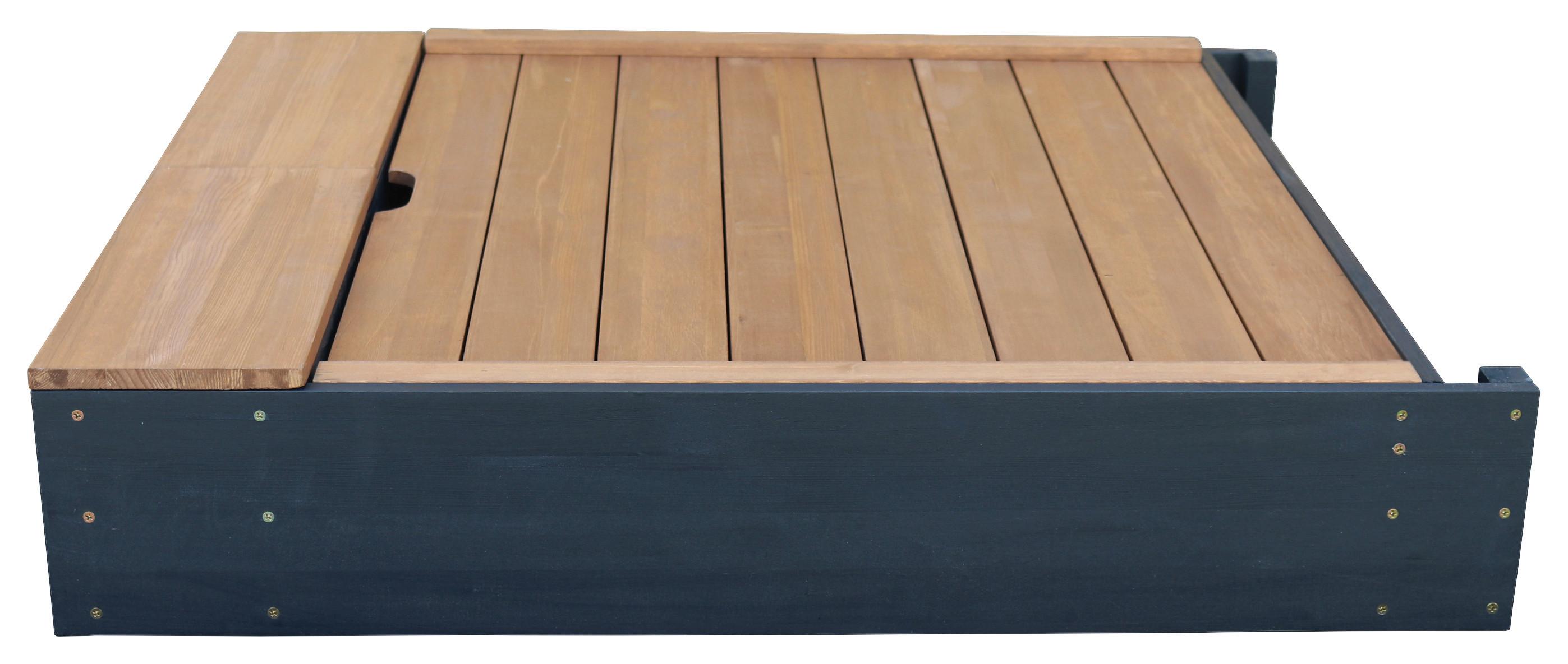 Sandkasten A031.018.05 - Anthrazit/Braun, KONVENTIONELL, Holz (90/74/100cm) - Ambia Garden