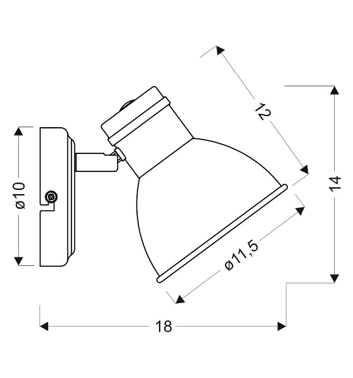 Wandleuchte 91-72115 - Basics, Metall (11.5/18/14cm)