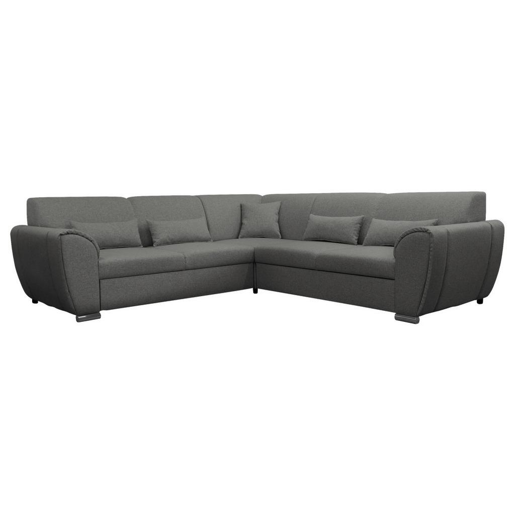 Ecksofa DELUX Grau mit Schlaffunktion Ottomane links