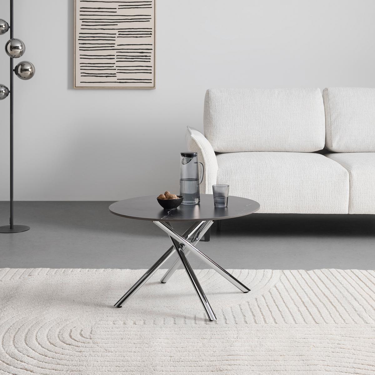 KONFERENČNÝ STOLÍK LANCE - čierna/chrómová, Design, kov/keramika (70/44cm) - Mömax