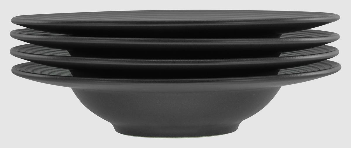 Sada tanierov na cestoviny 4-dielna - čierna, Basics, keramika (30cm) - Creatable
