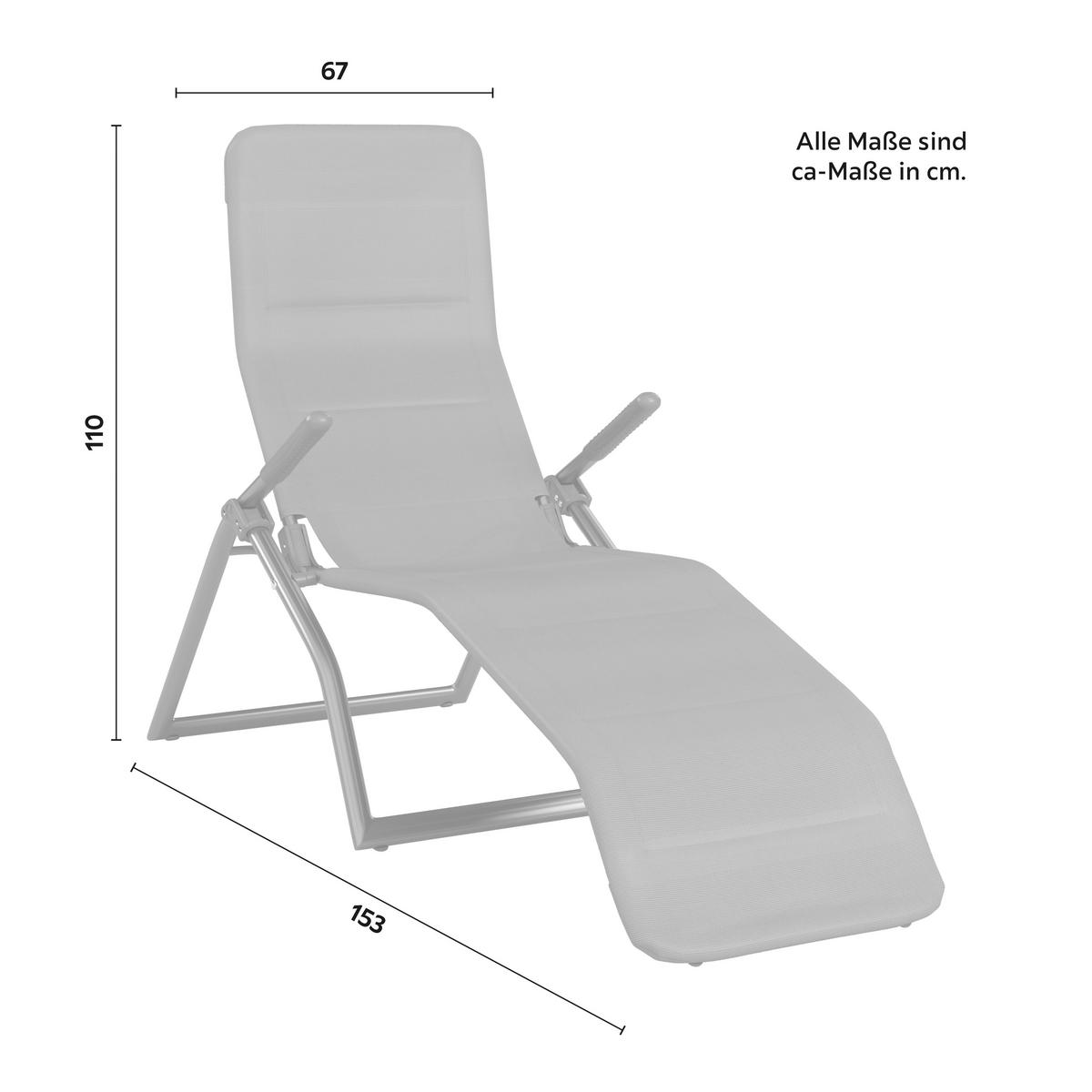 ZAHRADNÍ LEHÁTKO EASY - antracitová, Basics, kov/textil (67/110/153cm) - Mömax