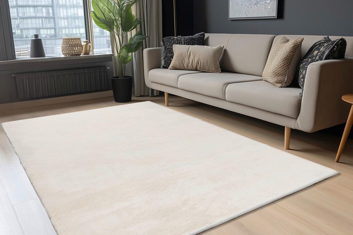 Hochflorteppich Weiß Emotion 60x110 cm - Weiß, Basics, Textil (60/110cm) - Kayoom