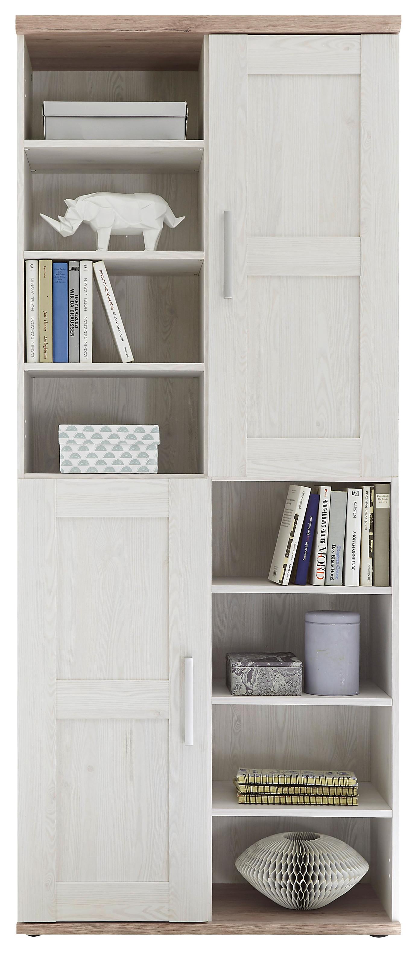Mehrzweckschrank Romance Weiß / Eichefarben BxH: 80x191 cm - Eichefarben/Weiß, Design, Holzwerkstoff (80/191/38cm) - MID.YOU