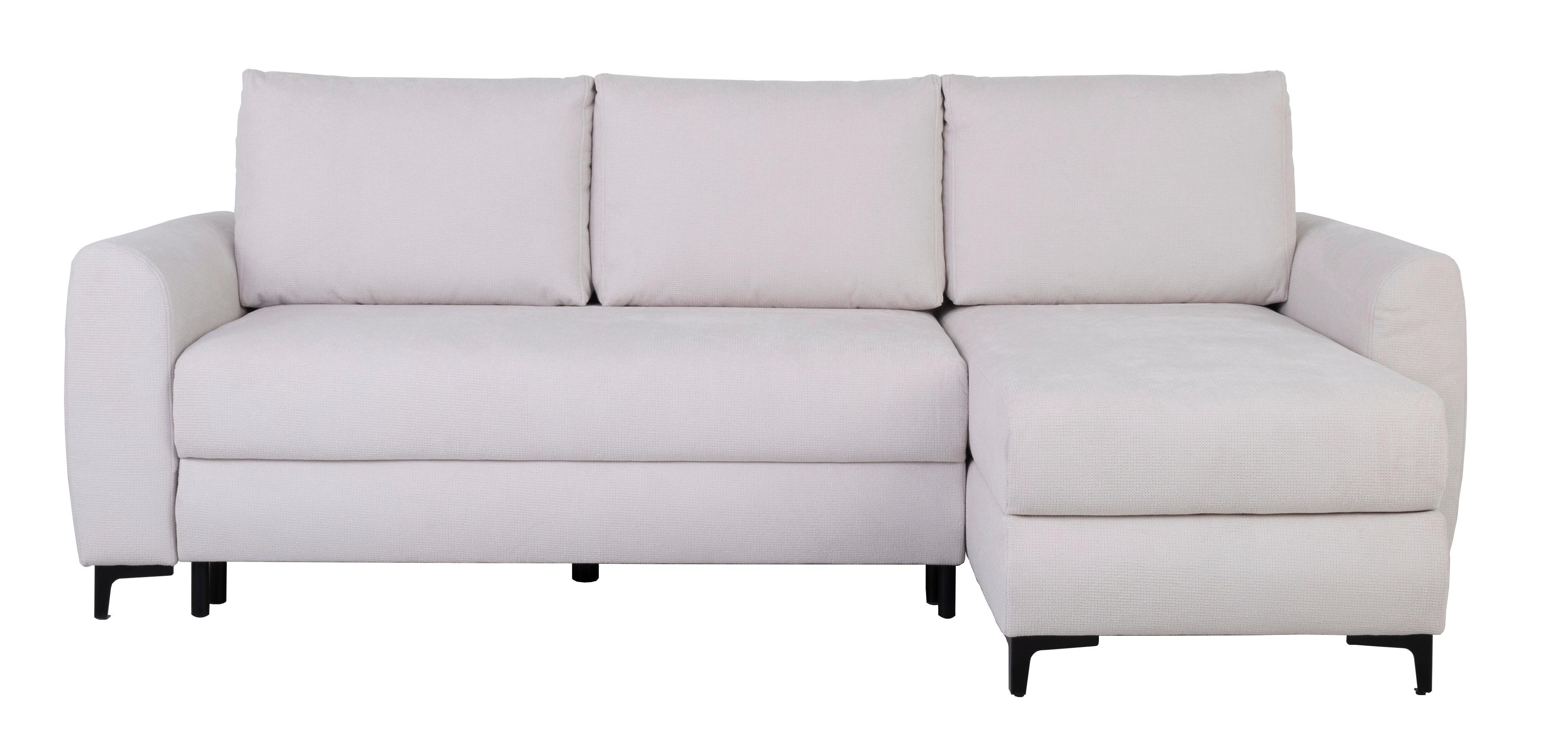 Ecksofa Moli, Creme S: 236x148 cm - Creme/Schwarz, Design, Textil (236/148cm) - MID.YOU