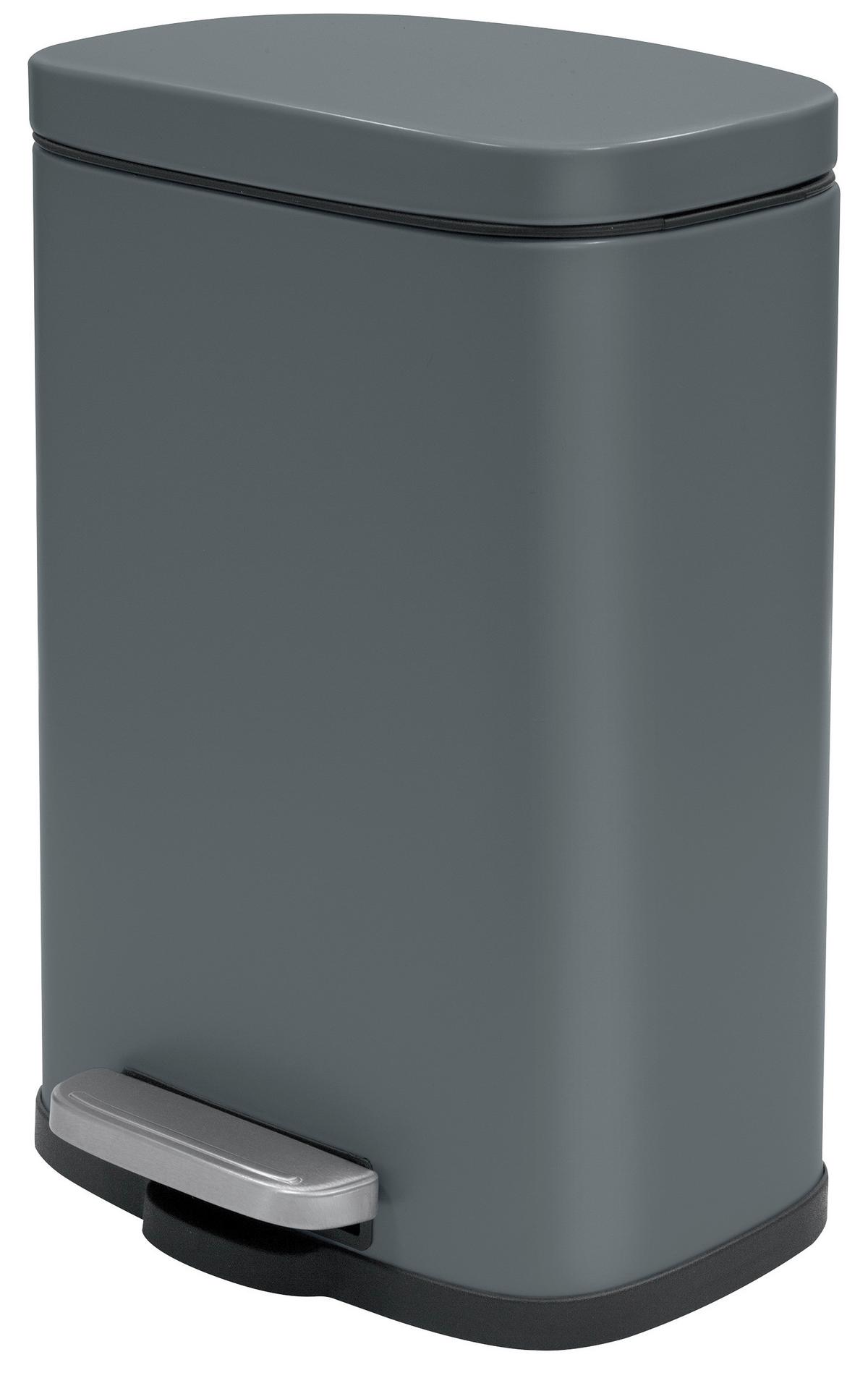Treteimer Akira 12 Liter Dunkelgrau Metall - Dunkelgrau/Schwarz, Basics, Kunststoff/Metall (28/19,3/37,9cm) - Spirella