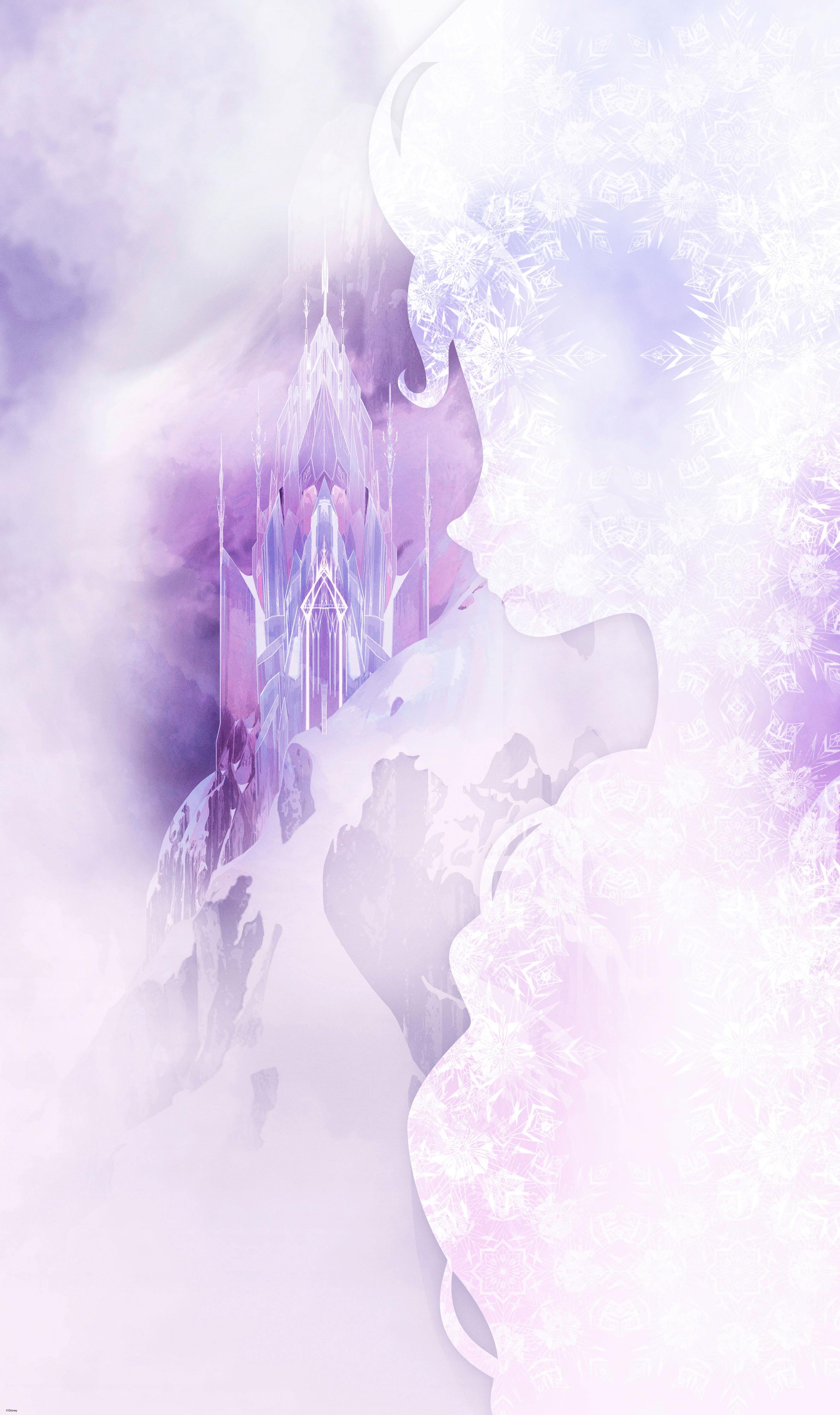 Vliestapete Frozen Winter Mist - Lila, Basics (120/200cm) - Komar