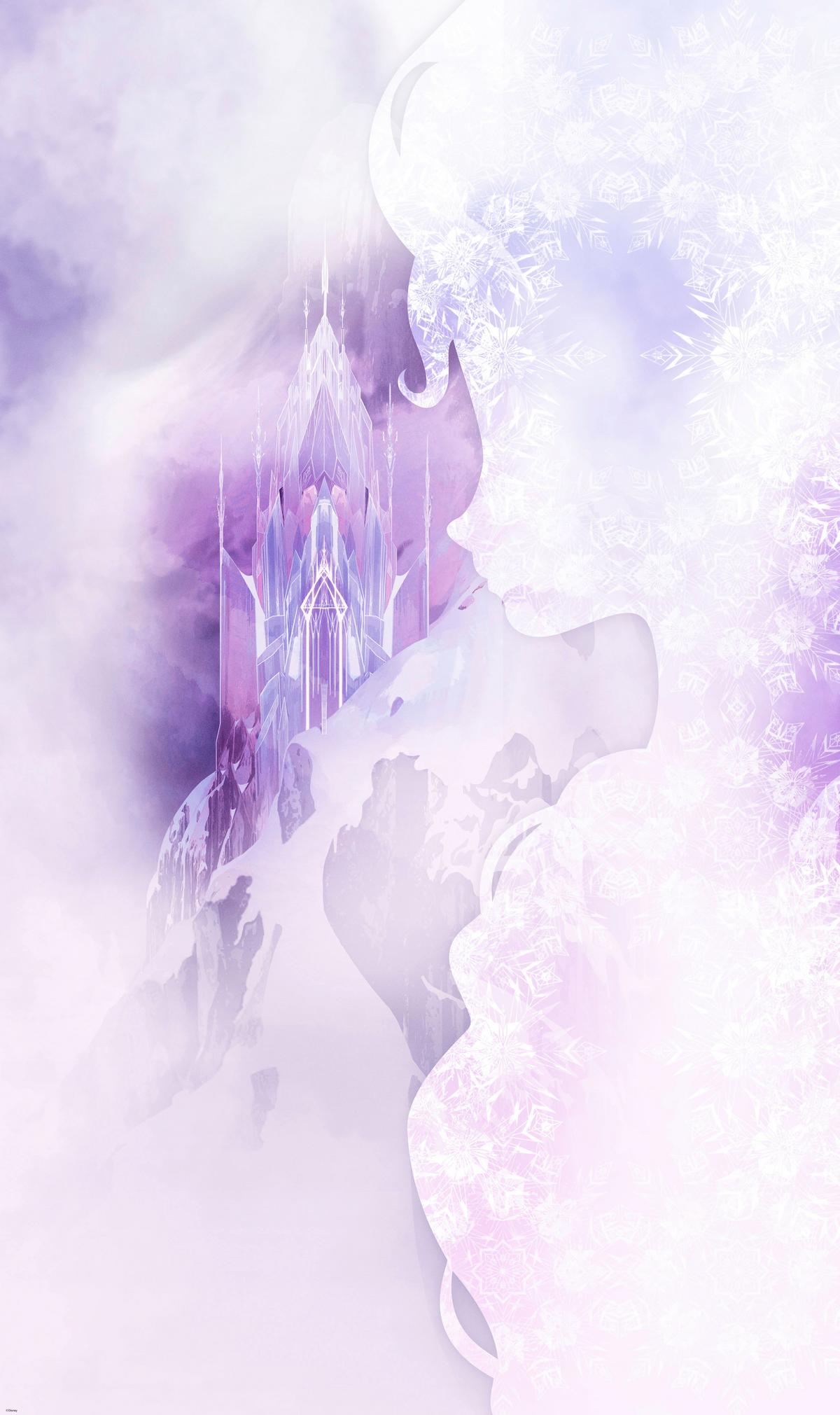 Vliestapete Frozen Winter Mist - Lila, Basics (120/200cm) - Komar