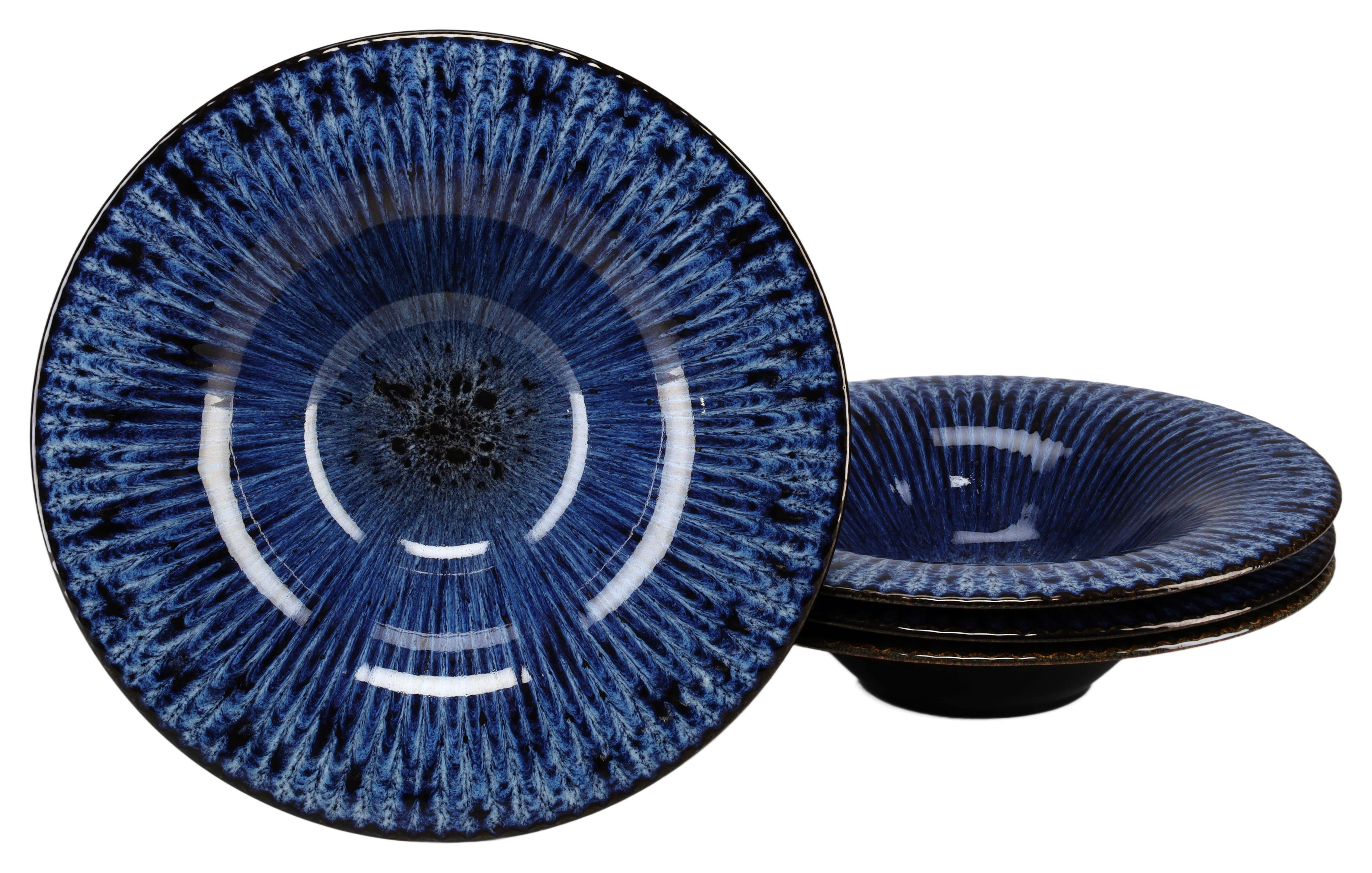 Gourmetteller Allegra Blau/Schwarz, Ø 30,5 cm - Blau/Schwarz, Basics, Keramik (30,5cm) - Creatable