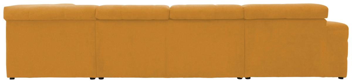 Wohnlandschaft Brandon Kopfteilverstellung Orange - Schwarz/Orange, Design, Textil (175/359/228cm) - MID.YOU