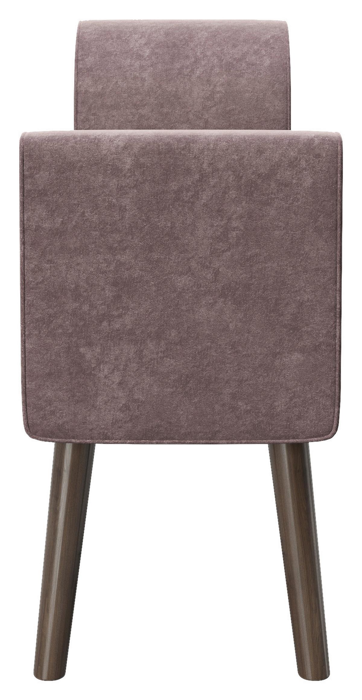 Hockerbank Tiffany Samt Rosa H: 54,5 cm Füße Echtholz - Walnussfarben/Rosa, MODERN, Textil (92,7/54,5/30cm) - Playboy