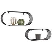 Sada nástenných regálov čierna - čierna, Modern, kov (43/18/10cm) - Mömax