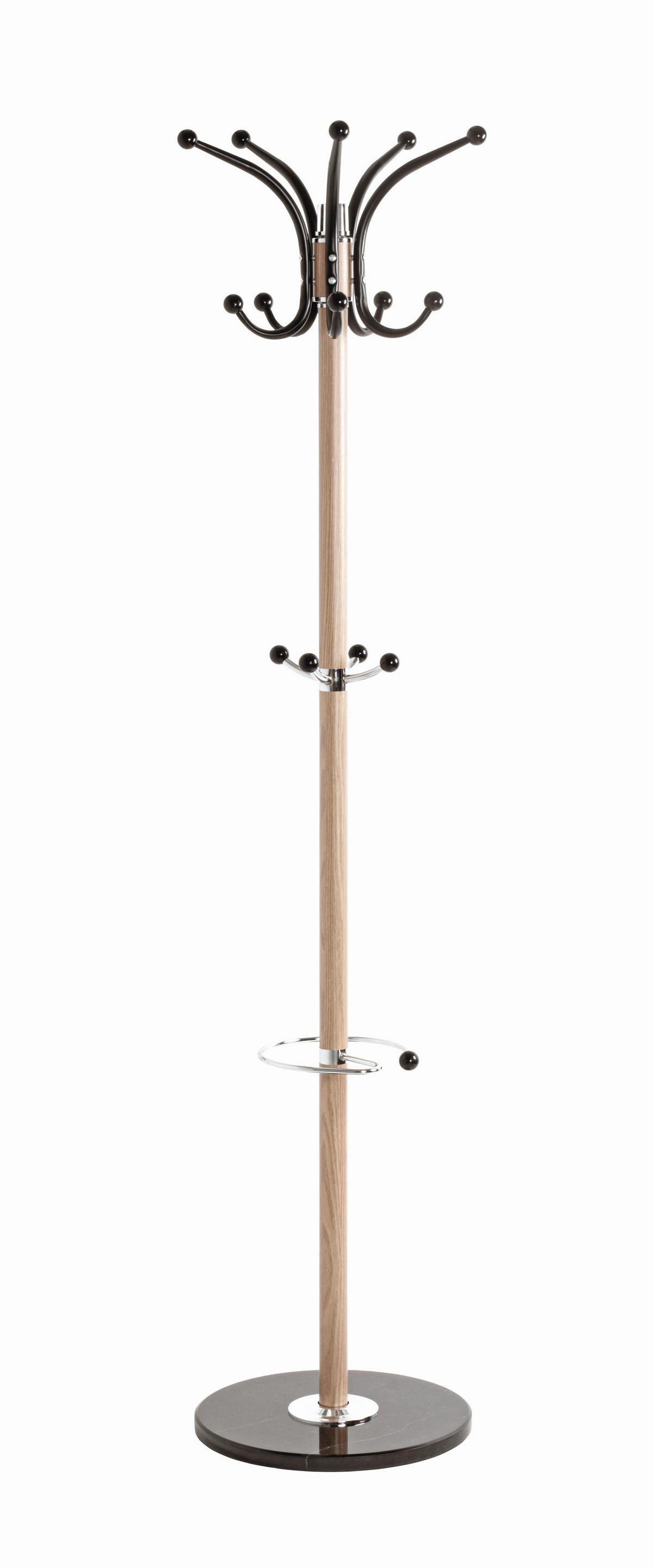 ŠATNÍ STOJAN MUCKI - černá/barvy dubu, Moderní, kov/kámen (39/171cm) - Mömax
