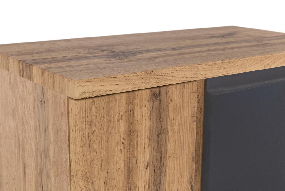 Unterschrank Varese B: 65 cm Grau/Eiche Wotan - Eiche Wotan/Grau, MODERN, Holzwerkstoff (65/79/35cm) - Held