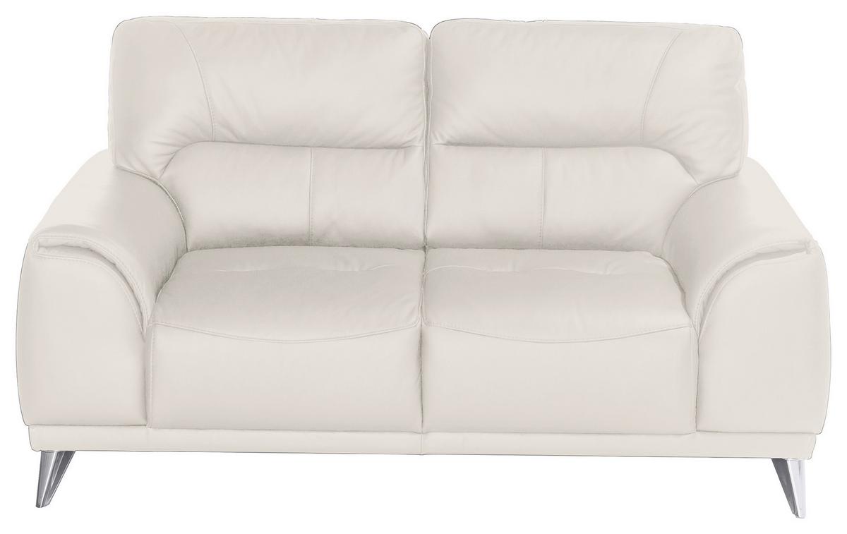 Zweisitzer-sofa Frisco, Lederlook - Chromfarben/Weiß, MODERN, Textil (166/92/96cm) - MID.YOU