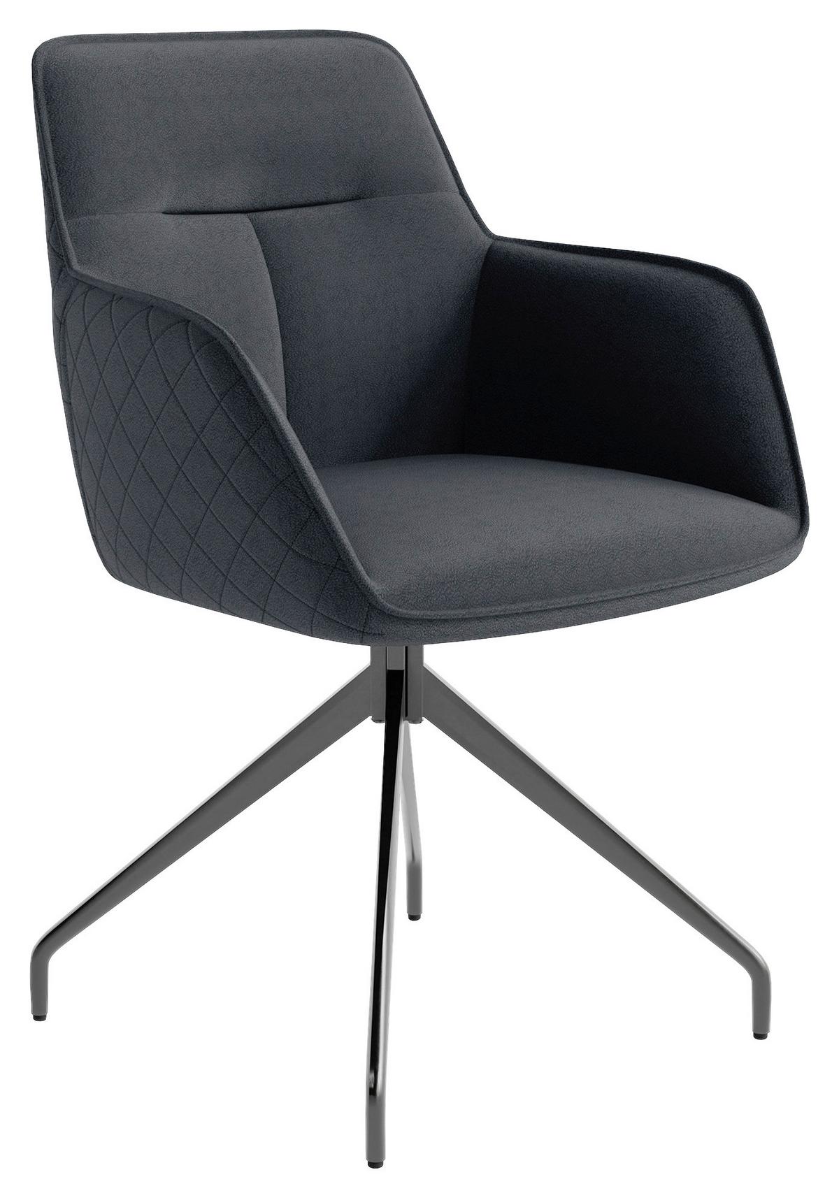 Armlehnstuhl-set Memphis - Anthrazit/Schwarz, MODERN, Textil/Metall (62/96/60cm) - MID.YOU