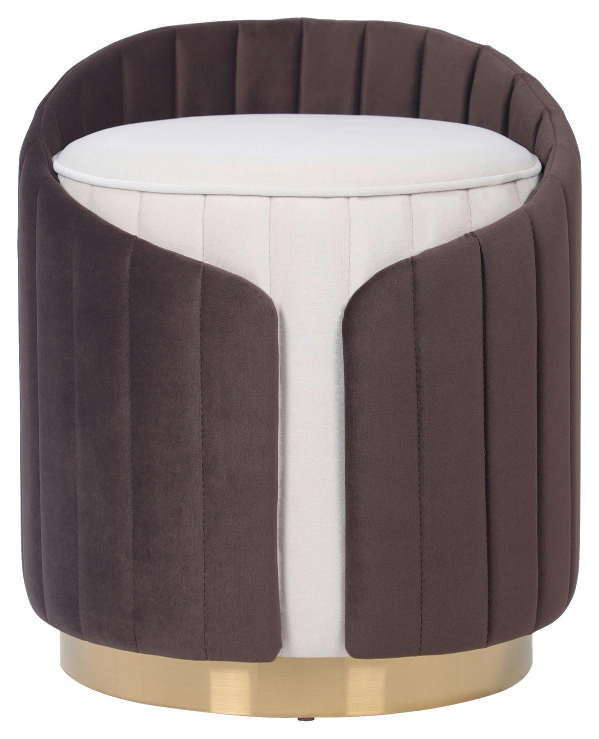 Hocker Corvin 125 - Beige/Goldfarben, Design, Textil (40/45cm) - Kayoom
