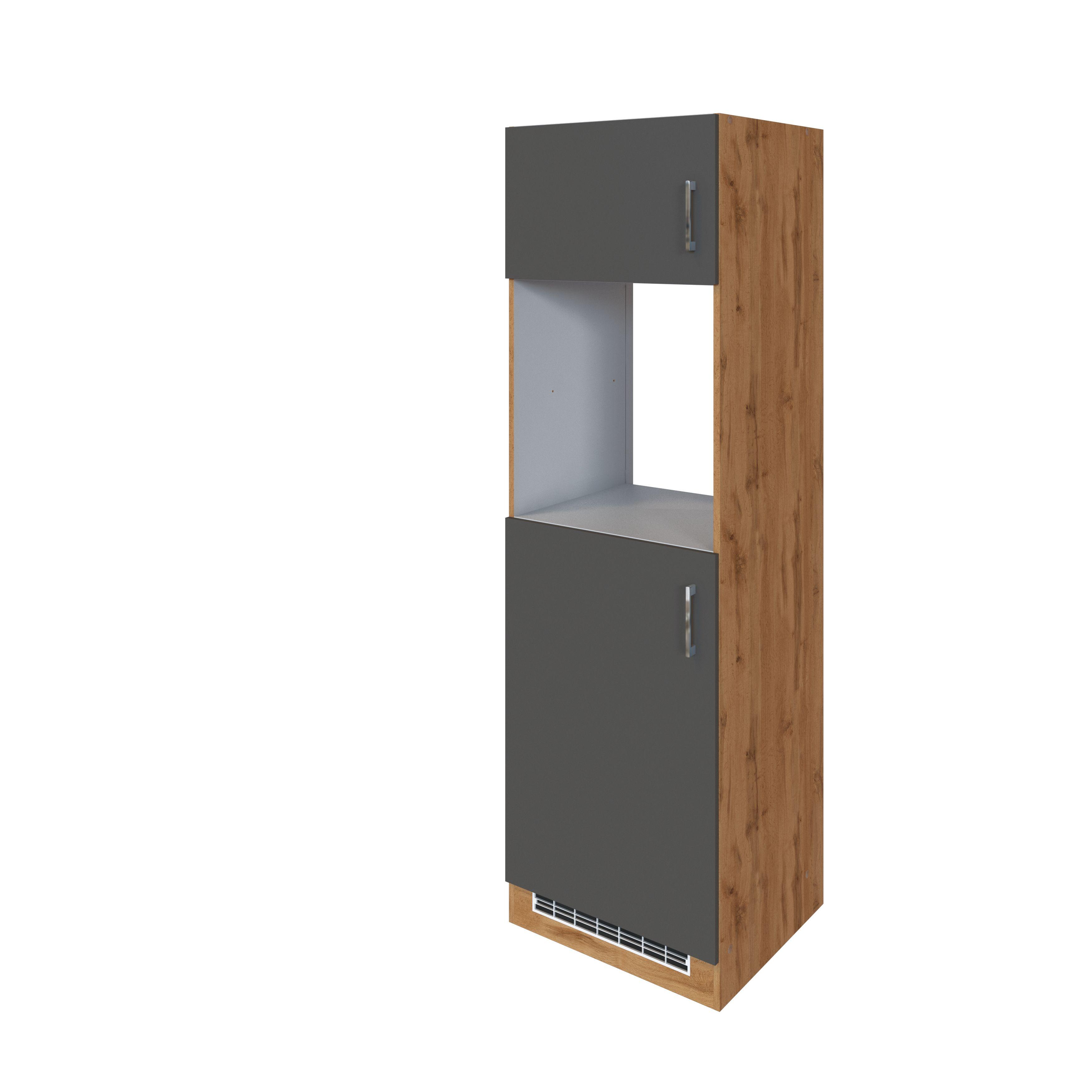 Backofen-/Kühlschrank- Umbauschrank B: 60cm Anthrazit - Anthrazit, MODERN, Holzwerkstoff (60/200/60cm) - Held