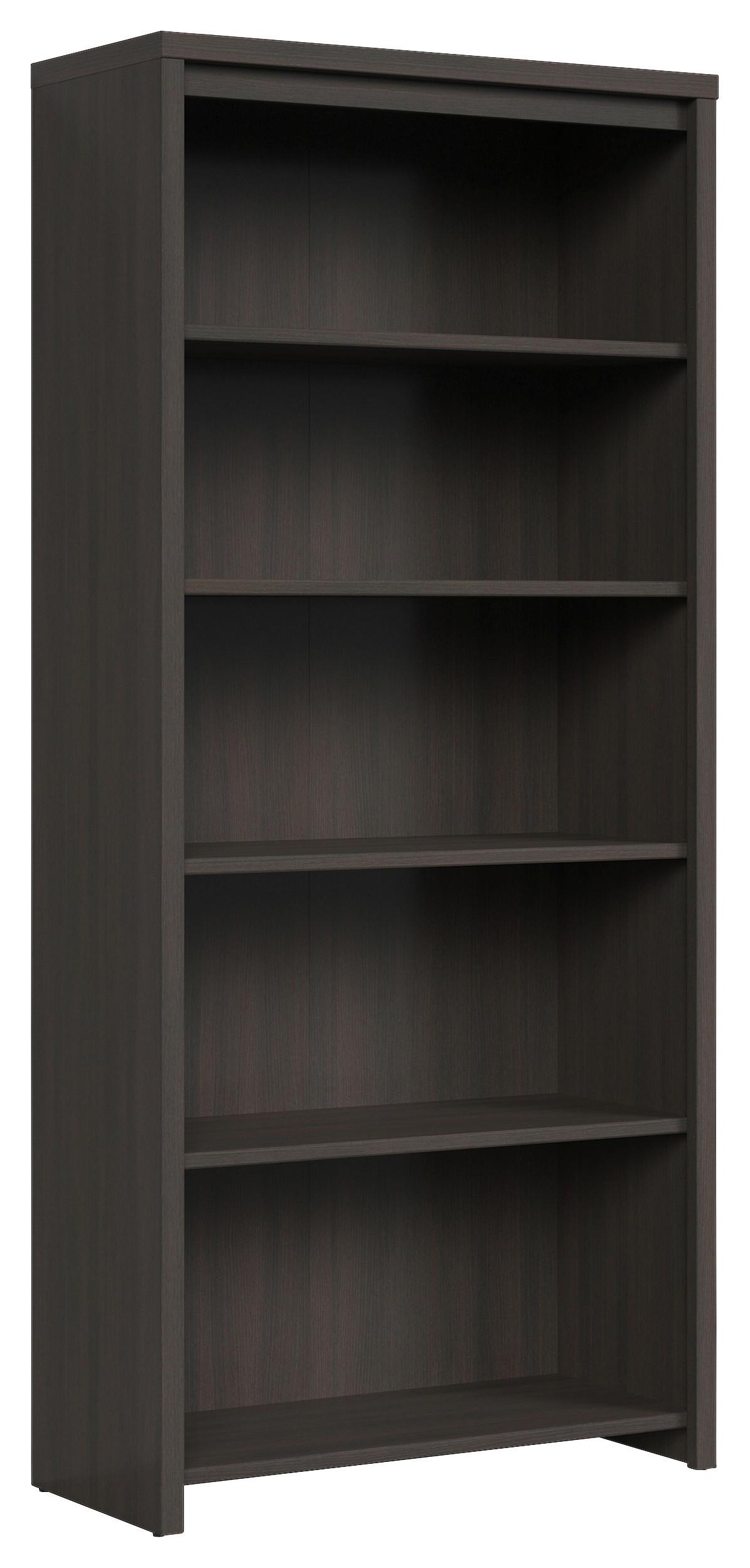 Bücherregal Kaspian B: 90cm Wengefarben - Wengefarben/Schwarz, Design, Holzwerkstoff (90/200,5/40,5cm)