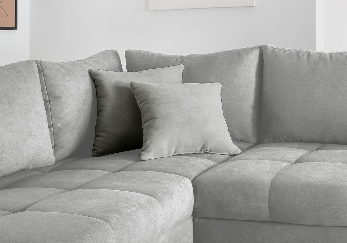 Eckschlafsofa Alvito Hellgrau S: 202/298 cm - Silberfarben/Hellgrau, Design, Textil (202/298cm) - MID.YOU