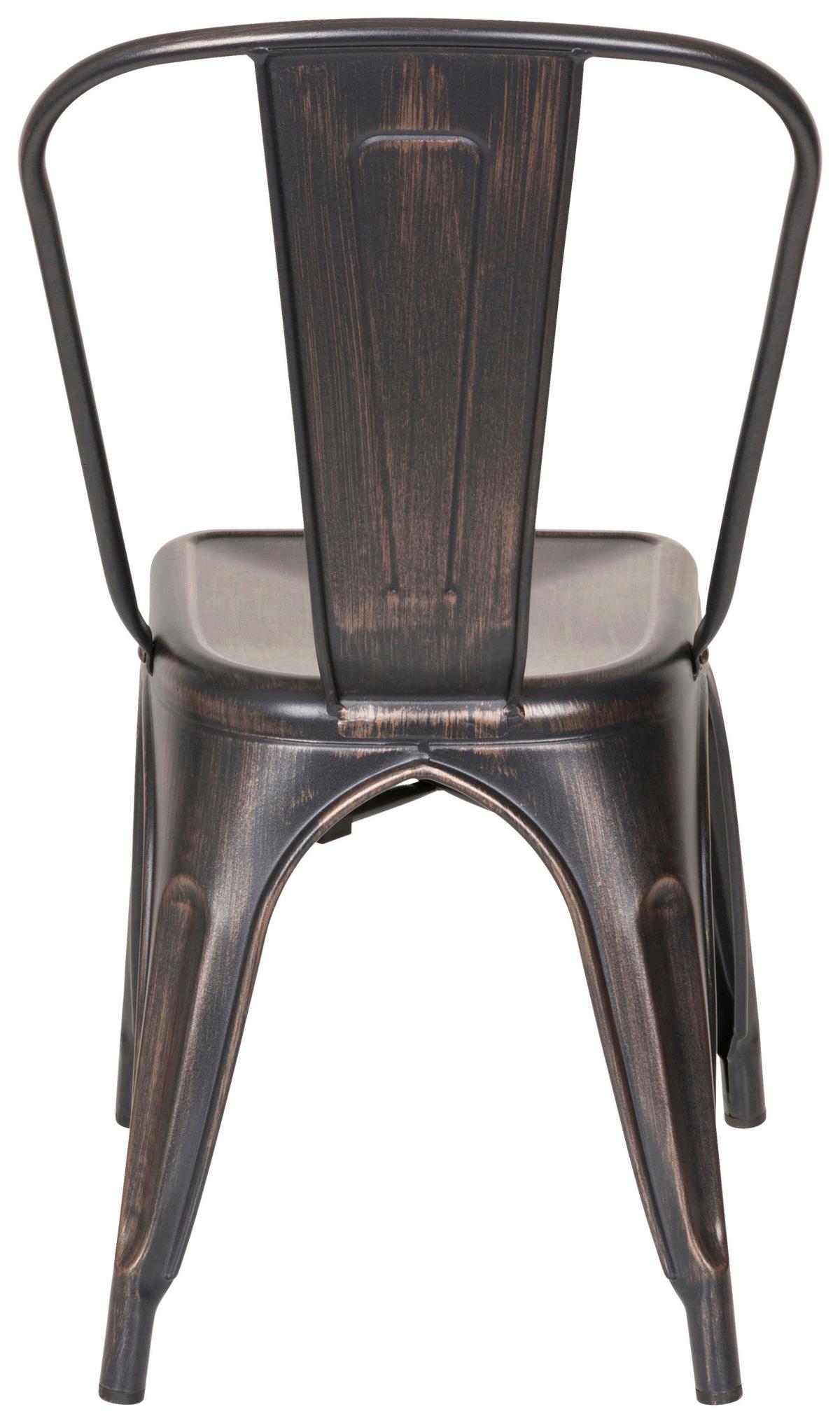Stuhl Vantaggio Comfort Stapelbar Schwarz/Goldfarben - Goldfarben/Schwarz, Basics, Metall (44/84/54cm) - MID.YOU