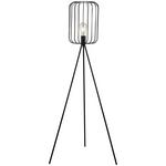 Stehlampe Viona Schwarz Matt mit Fußschalter Dreibeinig - Schwarz, ROMANTIK / LANDHAUS, Metall (26/140cm) - James Wood