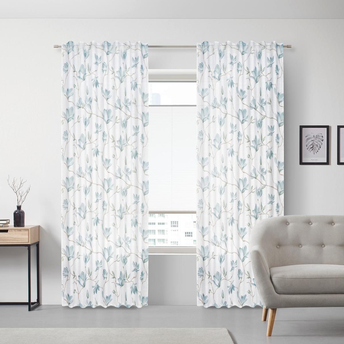 HOTOVÝ ZÁVĚS Magda, 140/245 cm - modrá, Basics, textil (140/245cm) - Modern Living