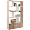 Regal Roberto 2 bílá/artisan dub - bílá/dub artisan, Trend, kompozitní dřevo/plast (110/184,6/32cm)