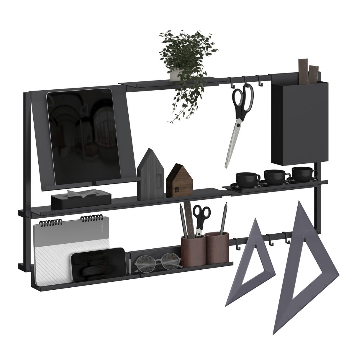 Sada háčikov Systemstyle sada 5 kusov - čierna, Modern, kov (0,5/2,7/3cm) - System Style