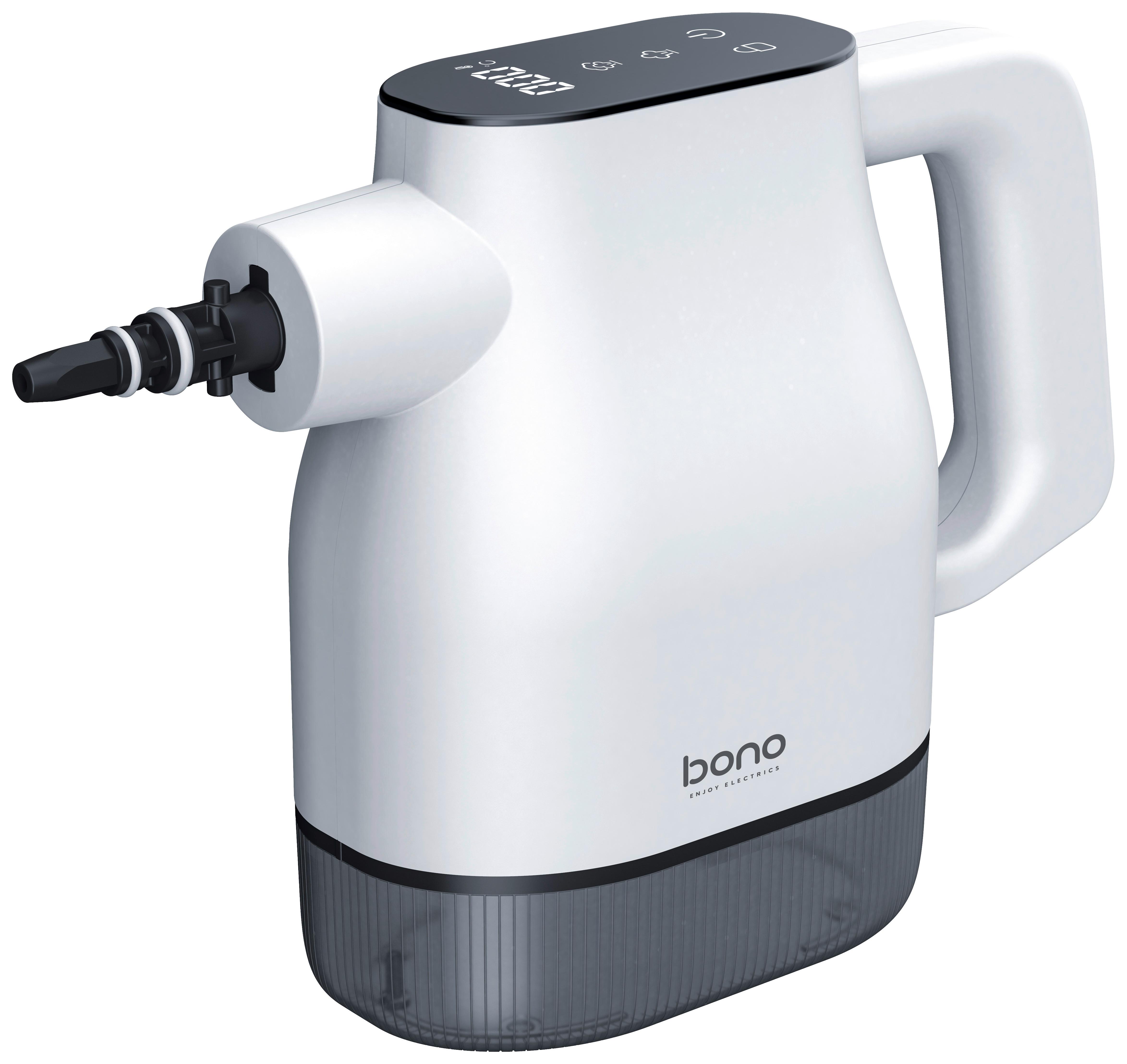 DAMPFREINIGER 1350W, 0,4 Liter Tank - Schwarz/Weiß, Basics, Kunststoff/Textil (28,5/9,2/20,5cm) - Bono
