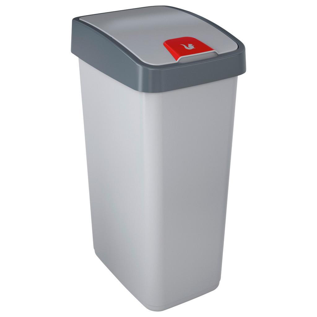 Mülleimer Magne mit Deckel 45 L Kunststoff Silber/Grau