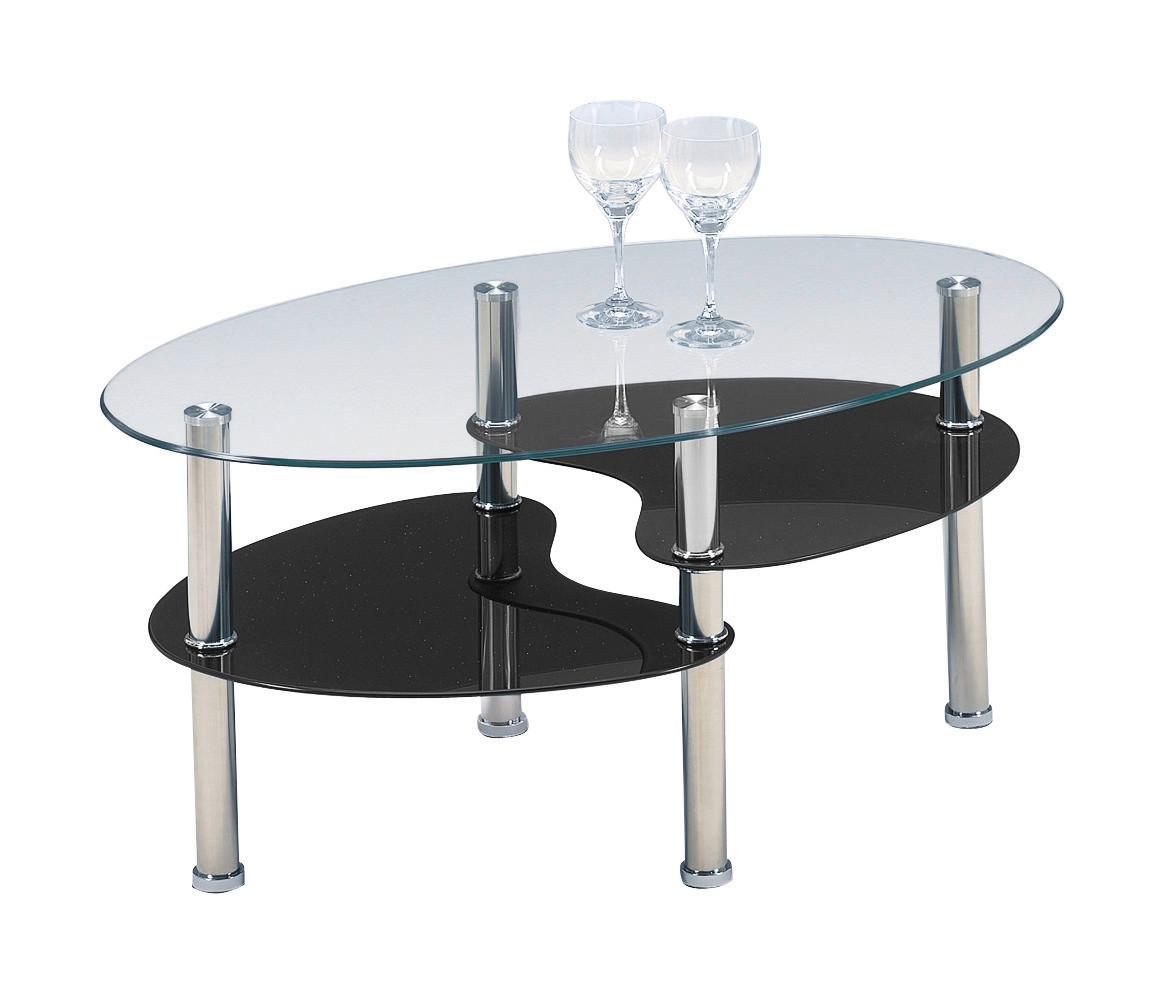 Dohányzóasztal Saba *TOP ÁR* - fekete/átlátszó, Konventionell, Üveg/fém (90/45/55cm) - Best Price