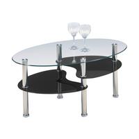 Dohányzóasztal Saba *TOP ÁR* - fekete/átlátszó, Konventionell, Üveg/fém (90/45/55cm) - Best Price
