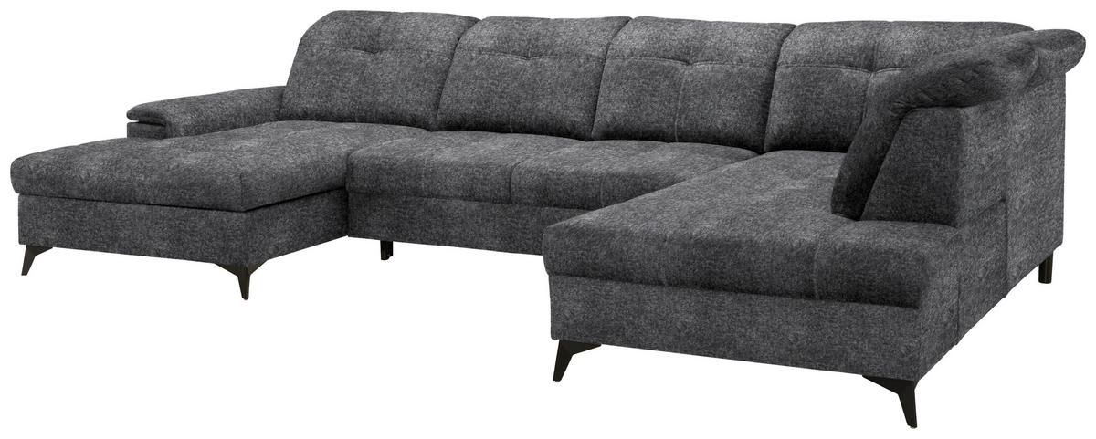 Rohová sedačka U SIERRA, pravá, šedá INFINITY - šedá, Moderní, kov/textil (181/364/230cm) - Mömax