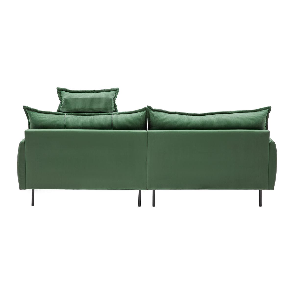 Rohová sedačka NUOVO, pravá, zelená - černá/zelená, Moderní, kov/textil (245/76-113/190cm) - Mömax