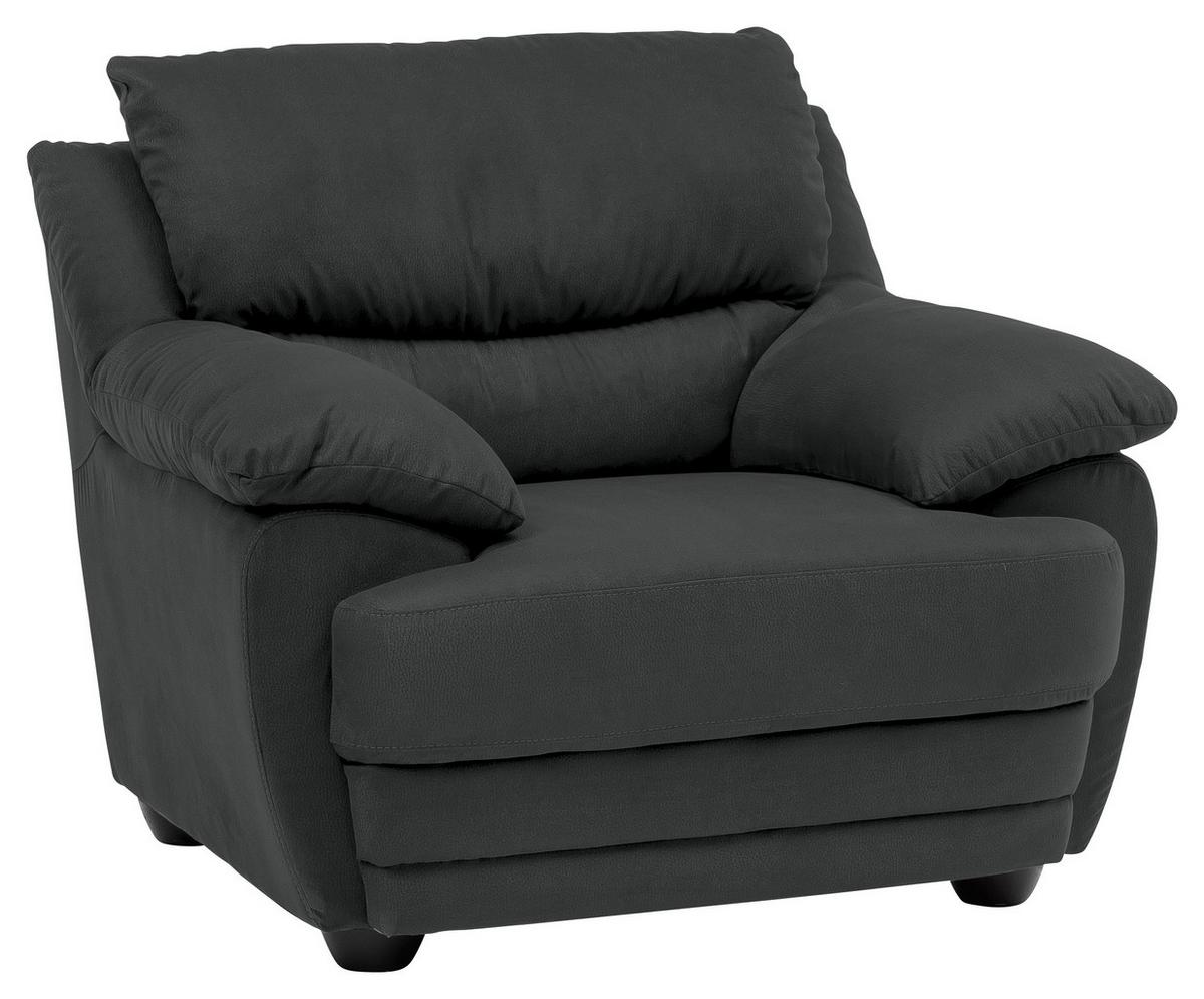 Polstersessel Mit Armlehnen Nebolo Anthrazit - Anthrazit/Schwarz, Design, Textil (117/97/100cm) - Livetastic