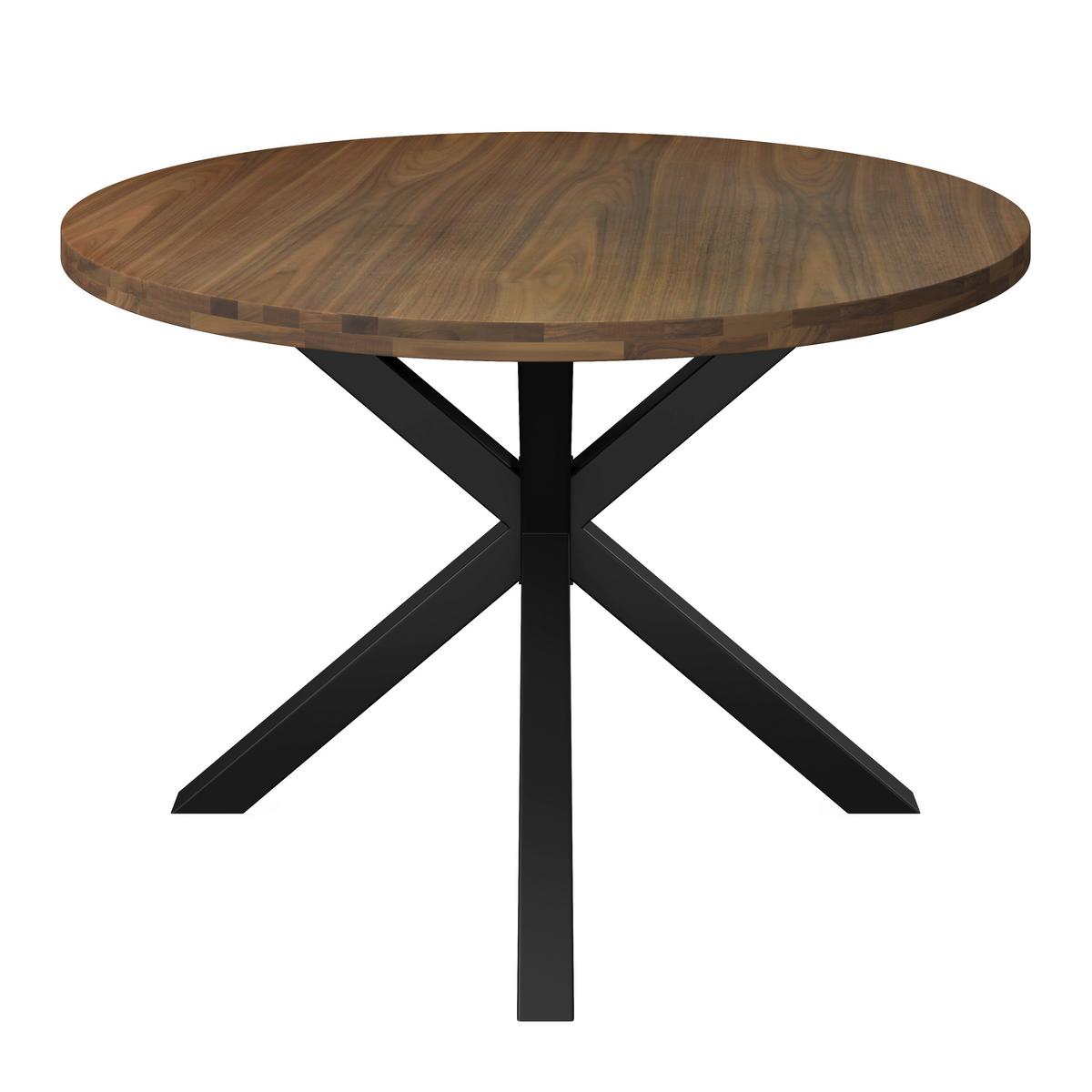 Jedálenský stôl Rene, P: 120 cm - čierna/farba akácie, Modern, kov/drevo (120/76cm) - Bessagi Home